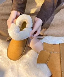 Retro Snow Boots Women Winter Women Shoes 2025 New Style Fleece-Lined Cotton Shoes With Thick Soles - Image 4