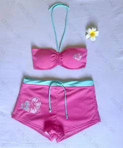Y2k Retro millennium Girly style subculture hanging neck suspender Sexy Cutie summer beach kawaii classic comfortable bikini set - Image 4
