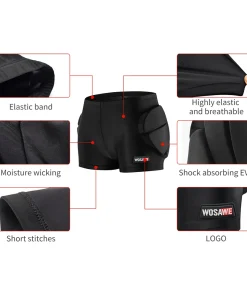 WOSAWE Padded Shorts Men Women Hip Butt Protective Shorts for Skateboard Snowboard Skiing Winter Outdoor Sports Protector Gear - Image 5