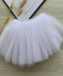 Children's Dance Skirt Soft Yarn Ballet Skirt White Tutu Four-Layer Performance Skirt Female - Image 4