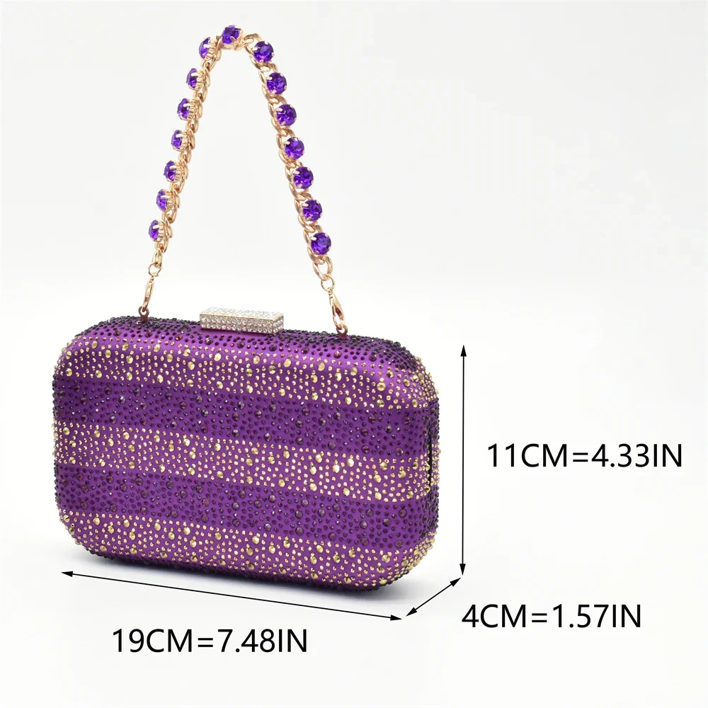 Luxury Italian Shoes and Bag Set for Women Elegant Shoes Woman Heel Nigeria Party Shoes and Bags for Women Rhinestone Pumps - Image 4