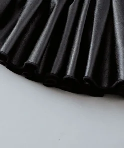 0-2 Year Old Newborn Baby Girls Spring Summer Autumn Winter Black Pleated Leather Fashion Toddler Skirt - Image 4