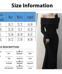 Elegant Off Shoulder Maxi Dress Bodycon Sweater Dress Solid Color Long Sleeve Knitted Party Dresses - Image 6