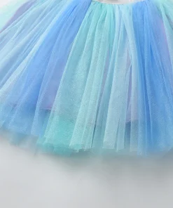 VIKITA Girls Tutu Fluffy Blue Skirt Toddlers Princess Ballet Dance Tulle Mesh Skirts Kids Casual Daily Clothes Pettiskirt Skirt - Image 3