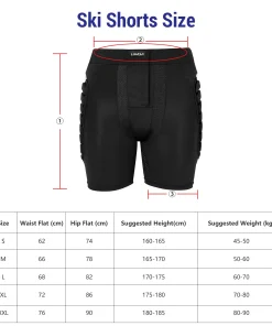 Lixada Outdoor Protective Ski Shorts + Knee Pads Set Waterproof Skateboarding Snowboarding Skiing Shorts for Women Men XXL - Image 6