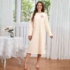 Women's Nightdress Winter Warm Nightgown Thicken Flannel Long Sleeved T-shirt Tops Soft Coral Fleece Pyjama Dress Home Clothing